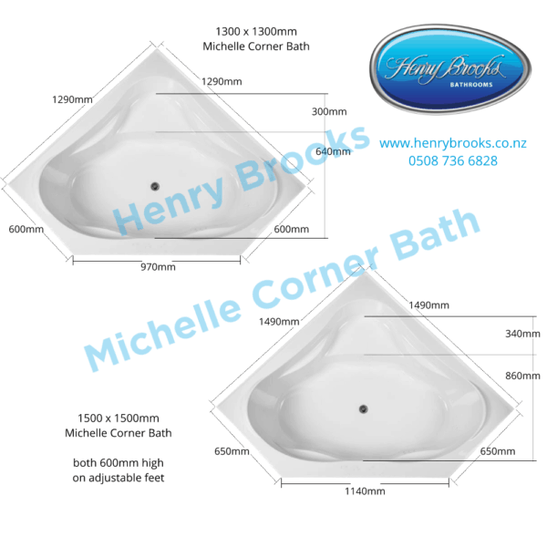 Michelle cnr Bath dimensions Henry-Brooks