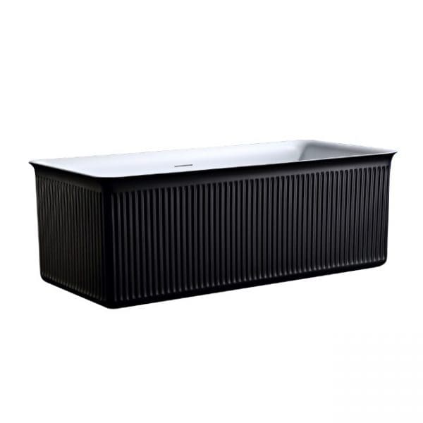 Fluted Freestanding Bath Calypso black on white