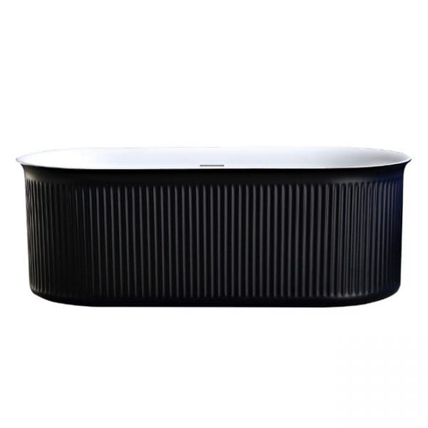 Fluted Freestanding Bath Cassandra Black on White