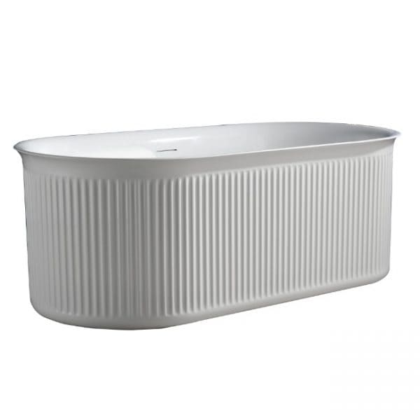 Fluted Freestanding Bath Cassandra White White